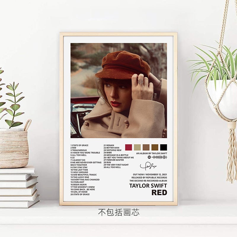 American Music Decorative Painting Core Taylor Swift Cover Poster Hanging Painting Star Album Canvas Painting Frameless Painting - Image 3