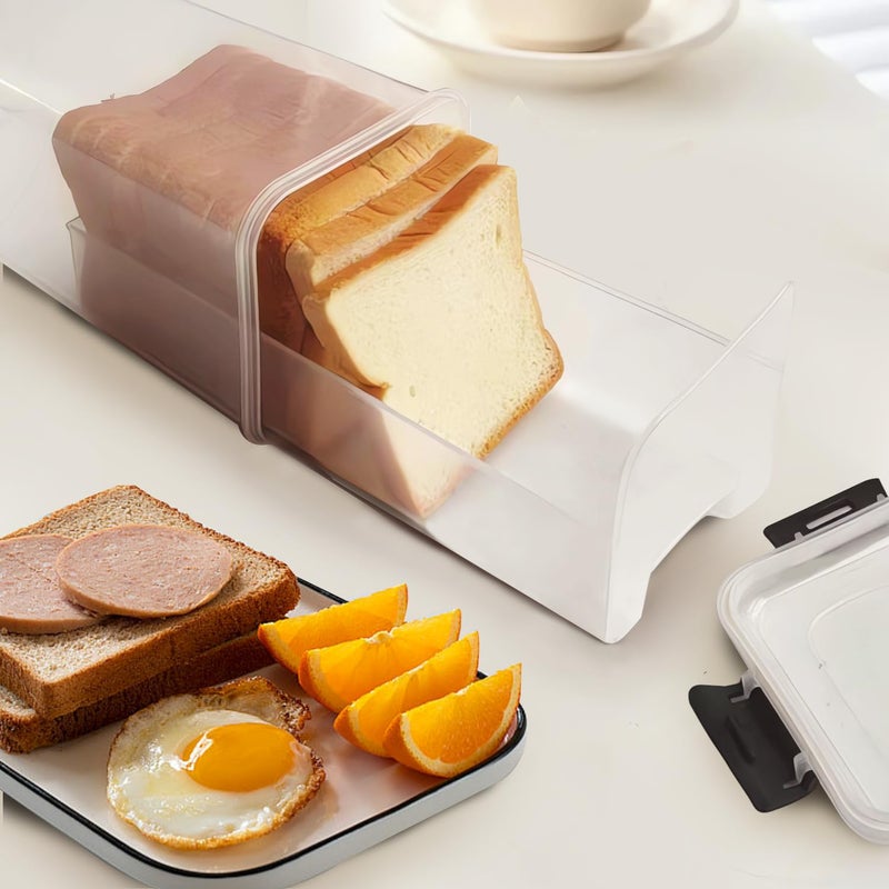 CZWL&HG Bread Storage Container with drawer Tray,Plastic Bread Box with Airtight Lid,Loaf Bread Keeper,Bread Holder for Homemade Bread,BPA Free - Image 4