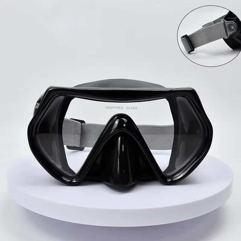 Bluejw 2026New Cloth Strap Dive Mask HD Tempered Glass Diving Goggles Webbing Headband Style Adjust Tightness Snorkeling Masks - Image 4