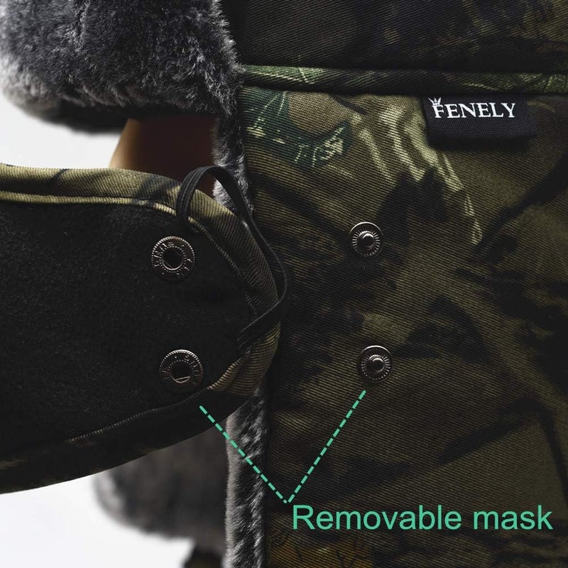 UOUDIO Camouflage Winter Bomber Trapper Hats Ushanka -Men Women Russian Trooper Ear Flaps Ski Snow Cold Weather Fur Mens Caps - Image 4