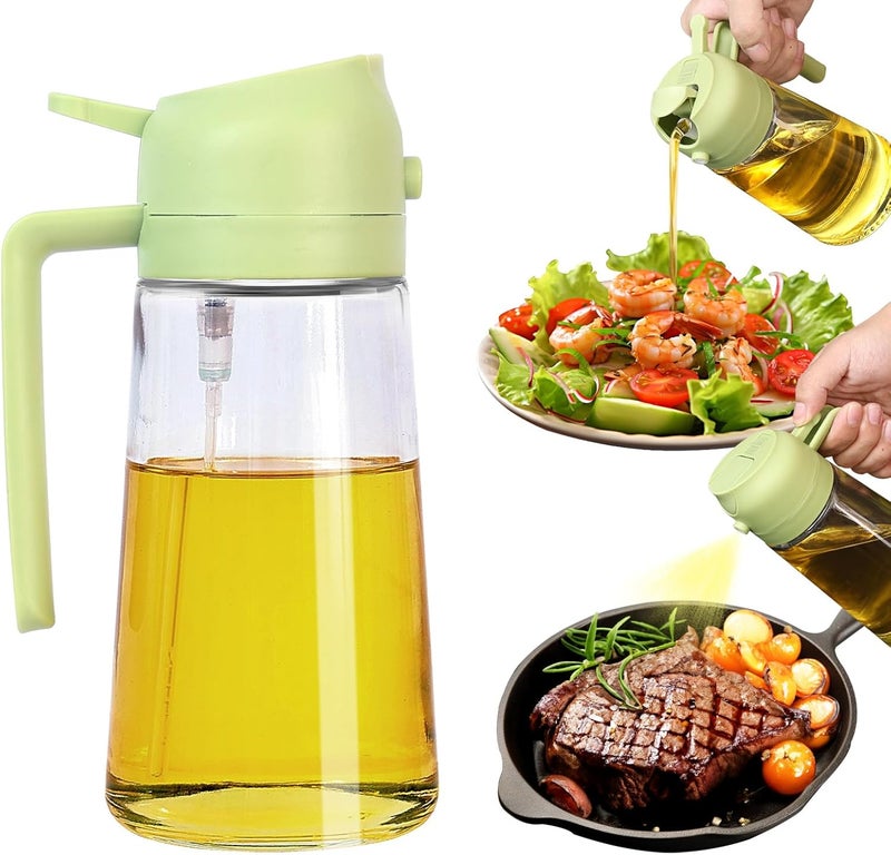 SweeHo Oil Sprayer for Cooking, 2 In 1 Oil Dispenser and Oil Sprayer (Green) - Image 1