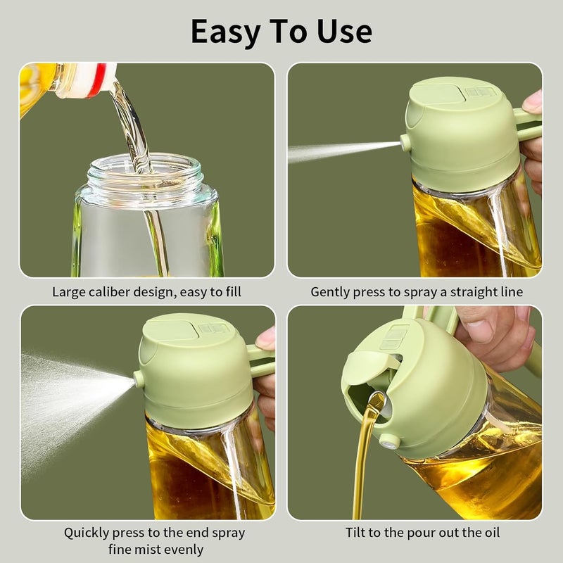 SweeHo Oil Sprayer for Cooking, 2 In 1 Oil Dispenser and Oil Sprayer (Green) - Image 5