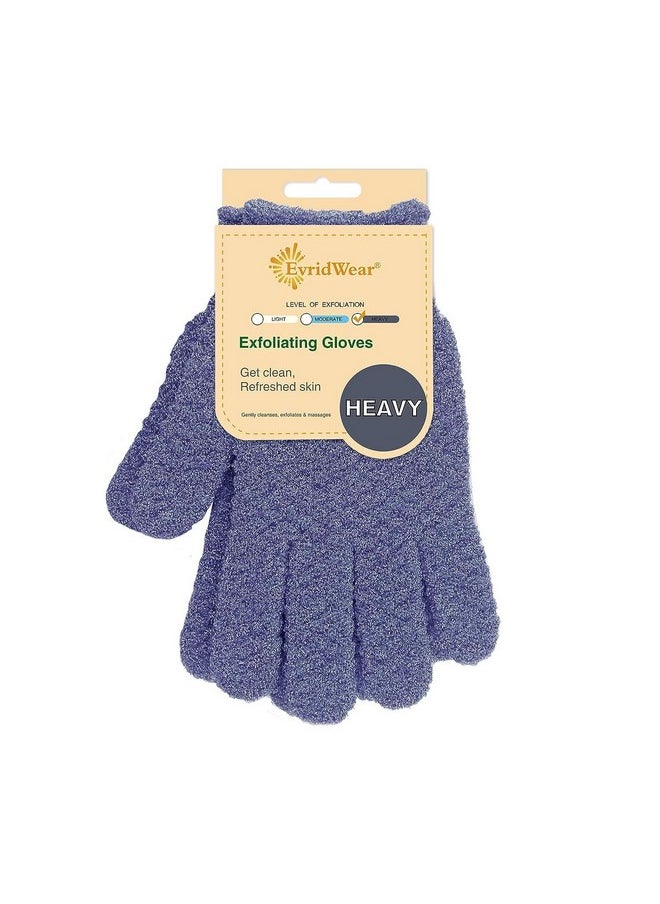 Evridwear Evridwear Exfoliating Dual Texture Bath Gloves for Shower, Spa, Massage and Body Scrubs, Dead Skin Cell Remover, Gloves with Hanging Loop (1 Pair Heavy Glove)  - Image 1