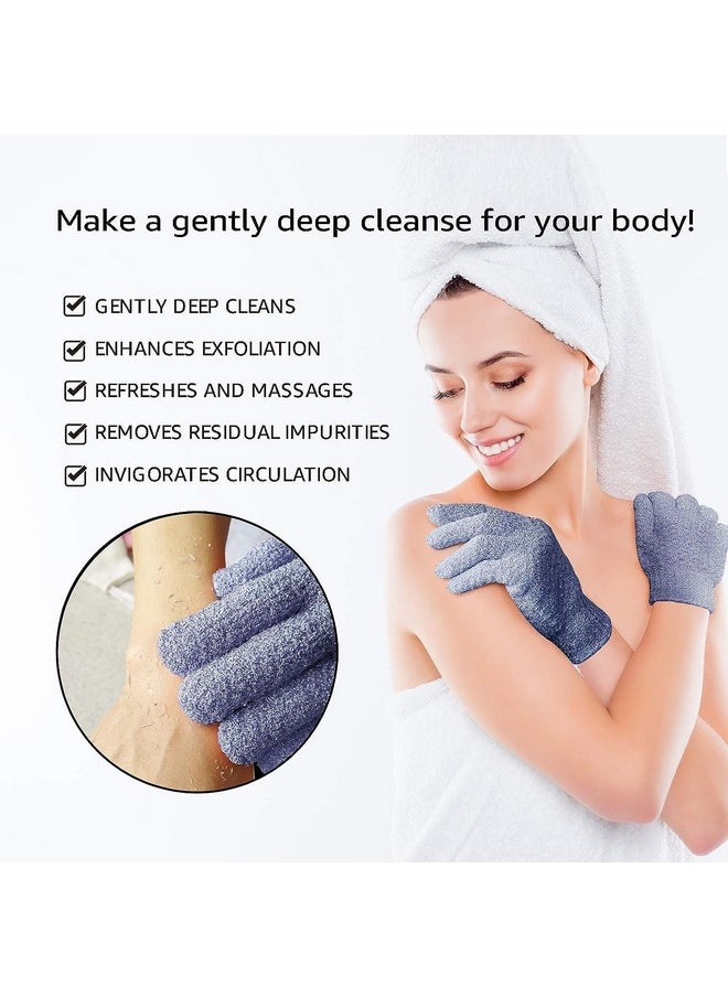 Evridwear Evridwear Exfoliating Dual Texture Bath Gloves for Shower, Spa, Massage and Body Scrubs, Dead Skin Cell Remover, Gloves with Hanging Loop (1 Pair Heavy Glove)  - Image 3
