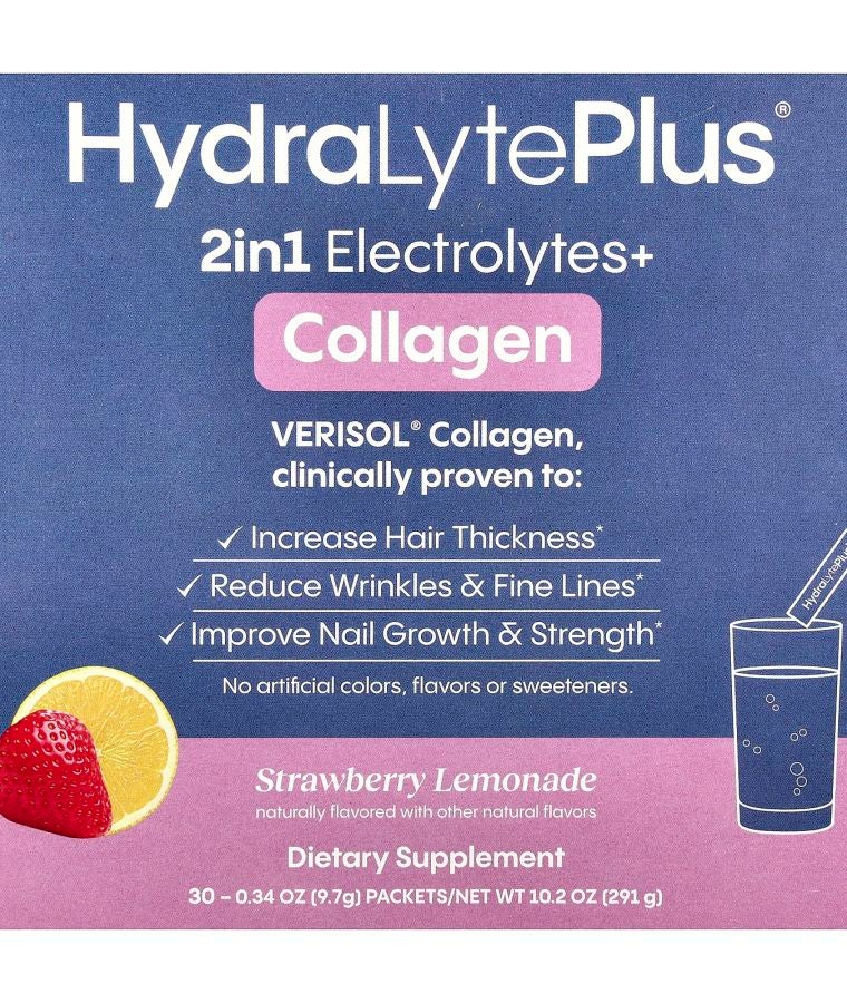Hydralyte VERISOL® Collagen Strawberry Lemonade 30 Packets 0.34 oz (9.7 g) Each