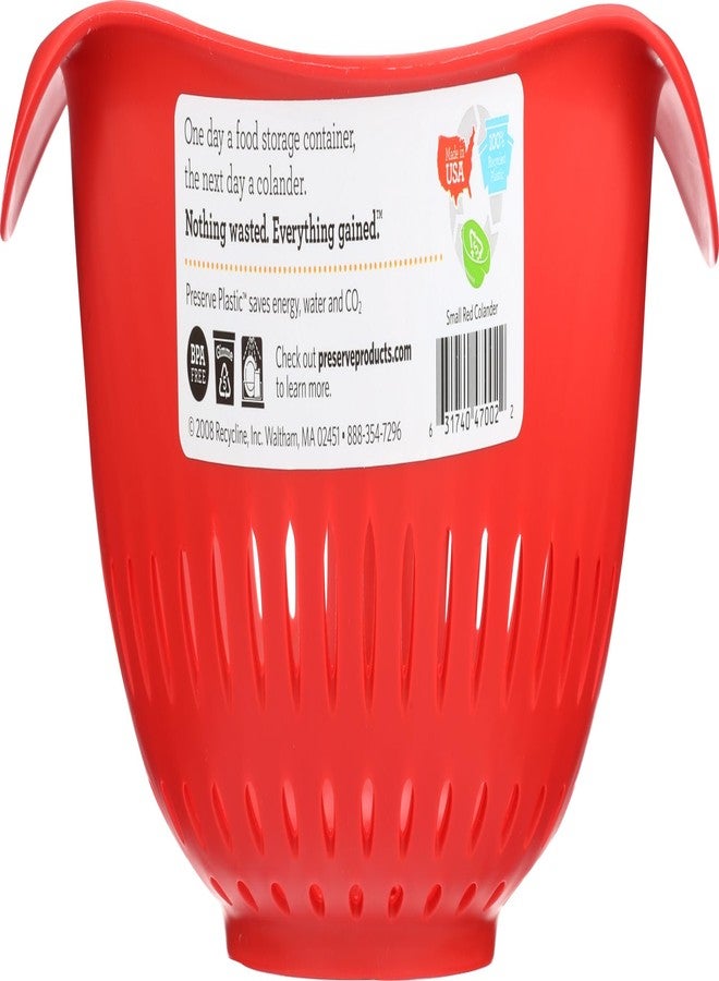 Preserve Small Colander, Made from Recycled Plastic, 1.5 Quart Capacity, Red - Image 3