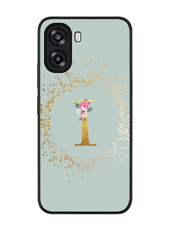 Stylizedd For Oppo A6x 5G / A6x 4G Case,Slim fit Camera Protection, Shockproof Thin Phone cover  - Custom Monogram Floral - I  (Light Grey ) - Image 1