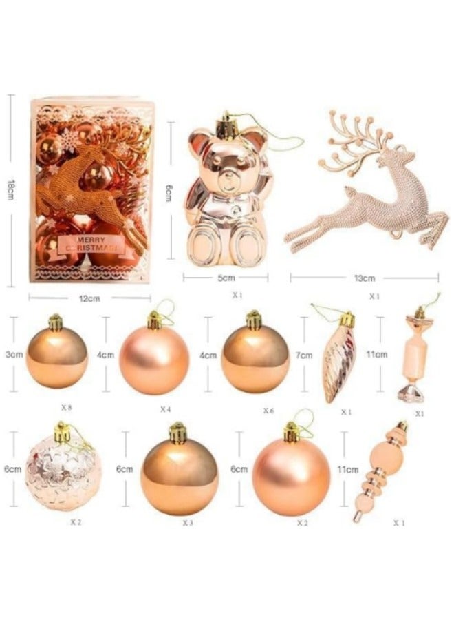 GGEROU Bauble Ornament Ball Set, 30Pcs Shatterproof Tree Hanging Balls - Image 2