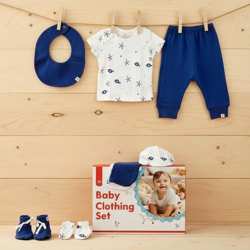 StarAndDaisy New Born Baby Clothes 0-6 Months Gift Set of 8 / Soft Pure Cotton Baby Gifts Newborn/Perfect Newborn Baby Gift Set for Boys & Girls - Image 1