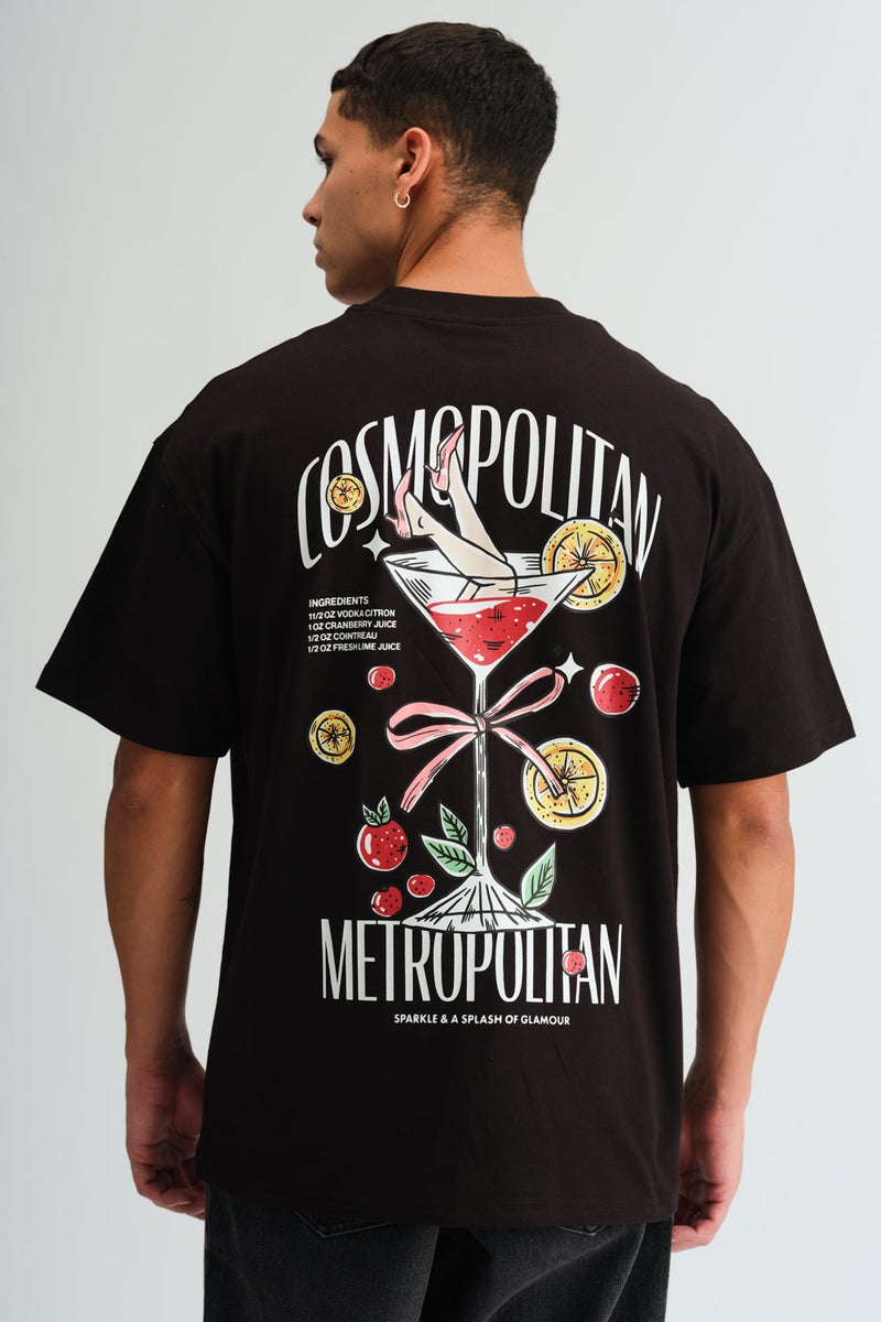 بونكرس كُرنر Cosmopolitan Black Oversized T-shirt - Image 3