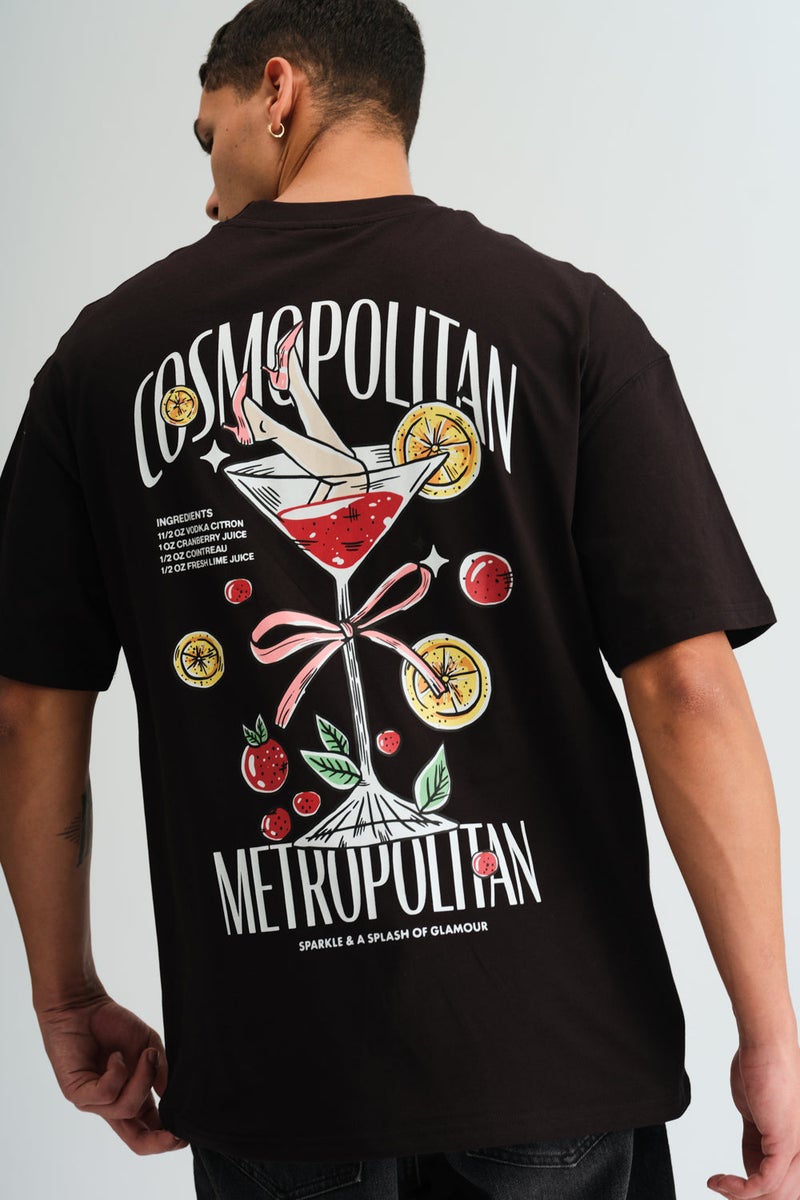 بونكرس كُرنر Cosmopolitan Black Oversized T-shirt - Image 1