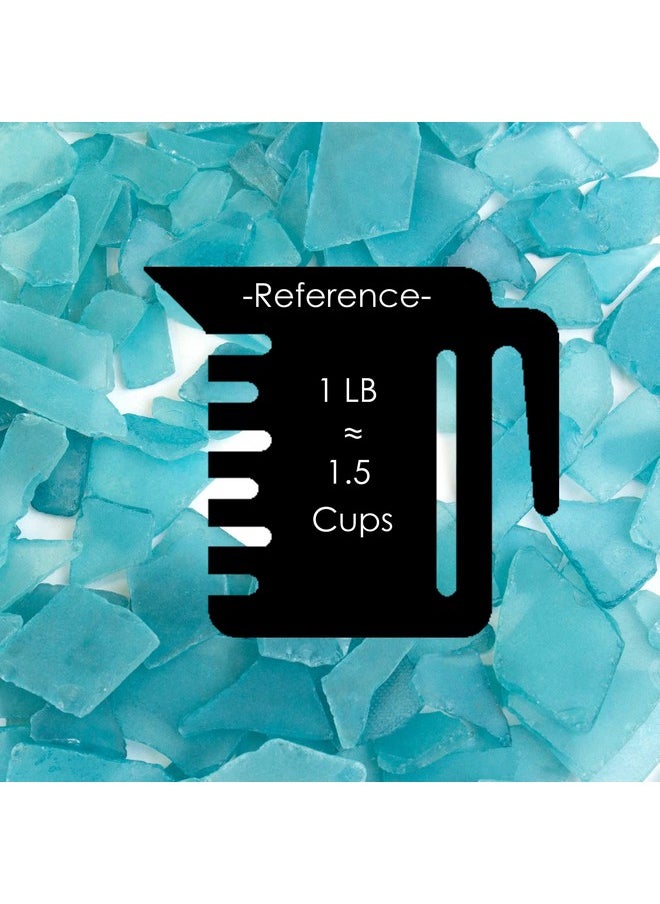 CYS EXCEL Sea Glass 16 Ounces Light Blue Multiple Color Choices Crushed Glass Vase Filler Aquarium Nautical Décor For Art Crafts Flat Frosted Dyed Color Stone  - Image 2