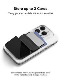 MOFT MagSafe Wallet for iPhone 15/14/13/12 Series, Strong Magnetic Phone Card Holder Fit 2 Cards & 3 Viewing Angles & Stain-Resistant Vegan Leather Phone Stand, Night Black  - Image 4