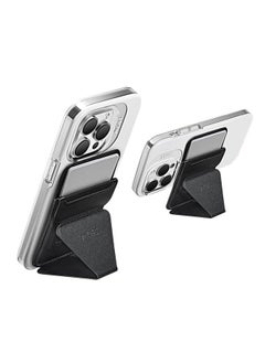 MOFT MagSafe Wallet for iPhone 15/14/13/12 Series, Strong Magnetic Phone Card Holder Fit 2 Cards & 3 Viewing Angles & Stain-Resistant Vegan Leather Phone Stand, Night Black  - Image 1