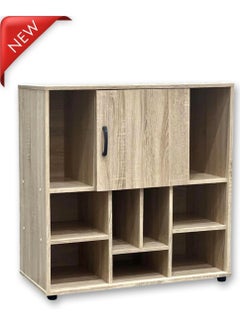 Living Modern Wooden Storage Cabinet with Door & Open Shelves 80*40*82 CM  - Image 3