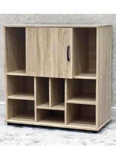 Living Modern Wooden Storage Cabinet with Door & Open Shelves 80*40*82 CM  - Image 1