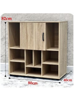 Living Modern Wooden Storage Cabinet with Door & Open Shelves 80*40*82 CM  - Image 2