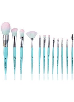 daroge 12 Pieces Professional Makeup Brush Gift Set For Women Lite Blue  - Image 2