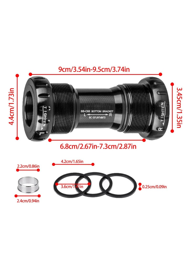 Generic Bottom Bracket Spacer - Square-Taper Bearing Middle Shaft, Bottom Bracket Shield and Shaft Washer for Mountain Bikes, Bicycles Replacement, BB52 Screw-In Threaded Integrated Hollow Shaft - Image 5