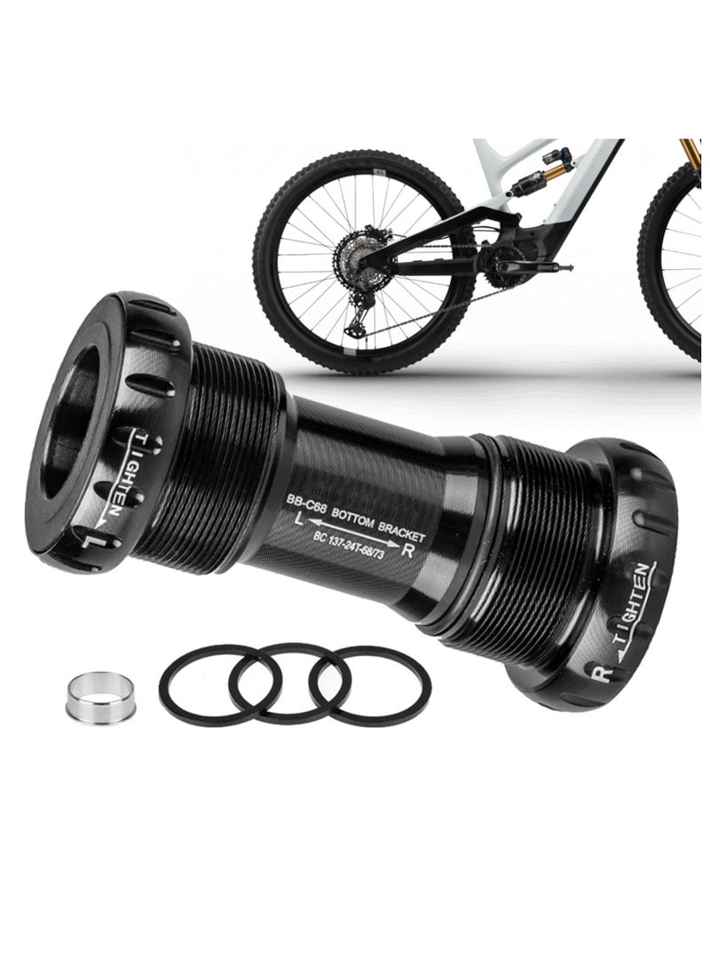 Generic Bottom Bracket Spacer - Square-Taper Bearing Middle Shaft, Bottom Bracket Shield and Shaft Washer for Mountain Bikes, Bicycles Replacement, BB52 Screw-In Threaded Integrated Hollow Shaft - Image 1