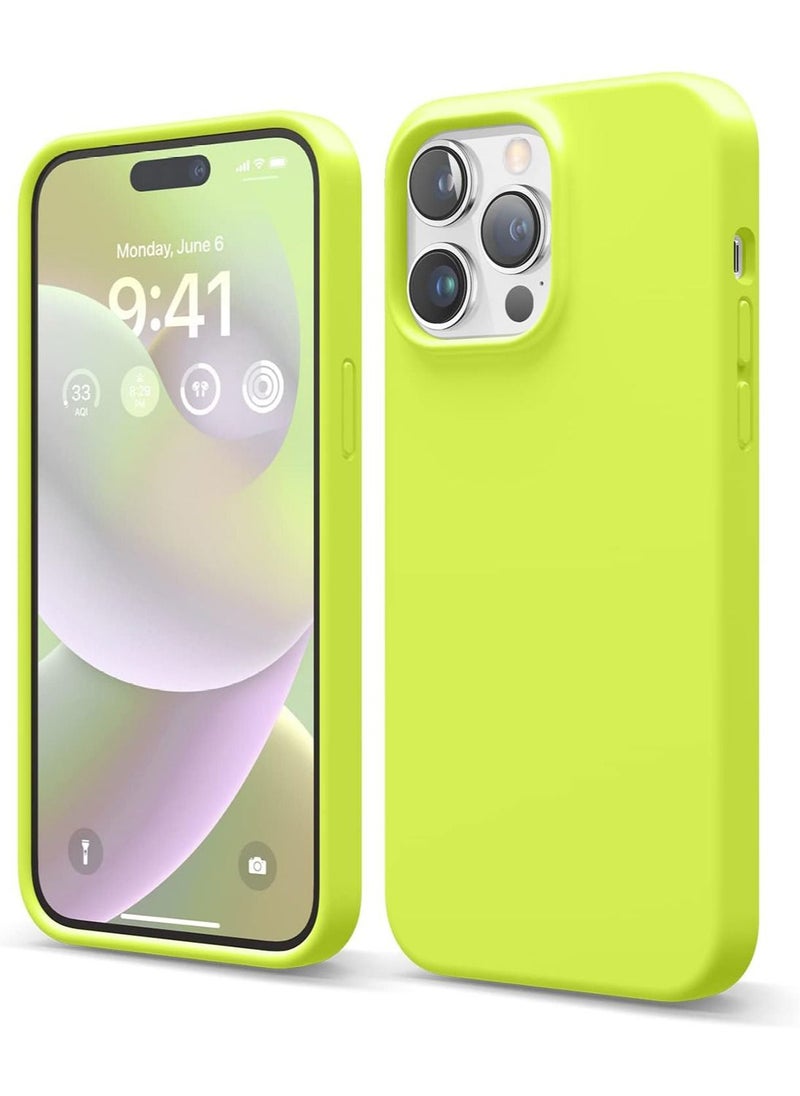 Elago - Silicone Case Cover for iPhone 14 Pro MAX - Neon Yellow - Image 1