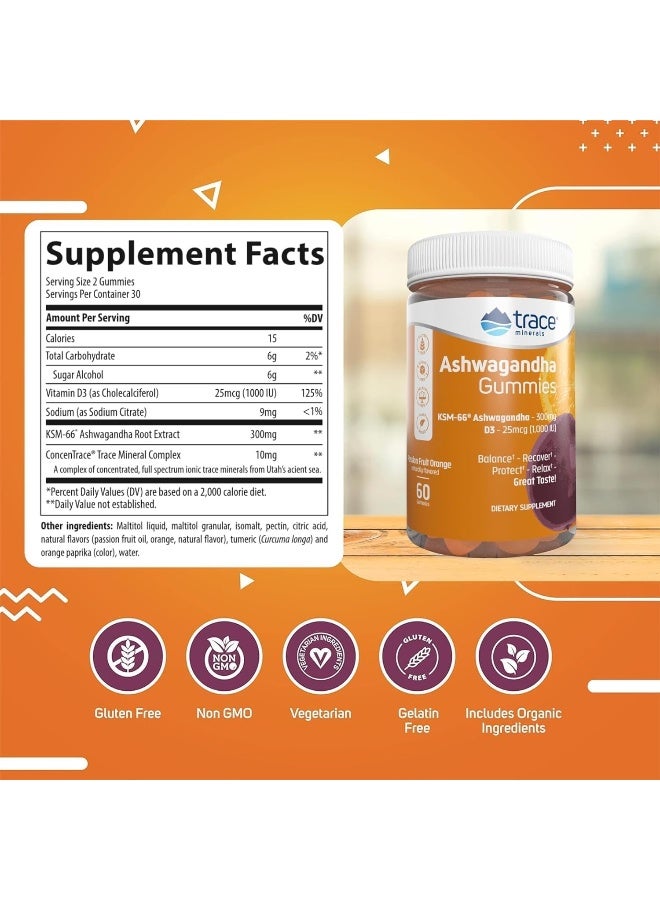 Trace Minerals Ashwagandha Gummies for Adults - Passion Fruit Flavor - Image 2