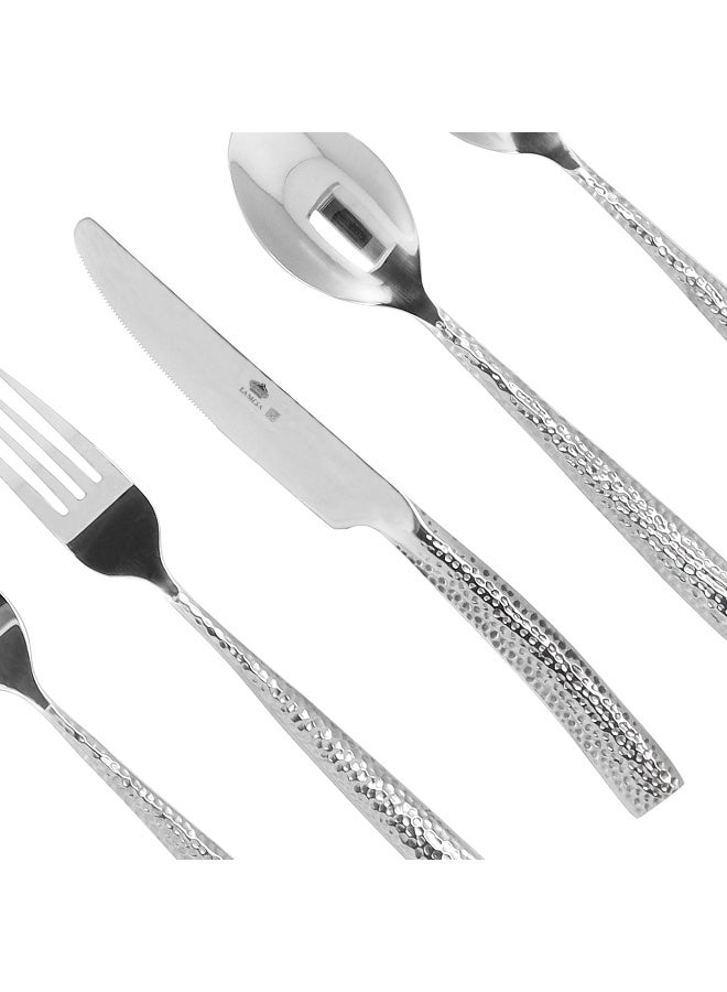 لا ميسا طقم أدوات مائدة من الفولاذ المقاوم للصدأ باللون الفضي من لا ميسا، 20 قطعة - Image 3