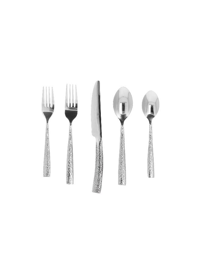 لا ميسا طقم أدوات مائدة من الفولاذ المقاوم للصدأ باللون الفضي من لا ميسا، 20 قطعة - Image 2