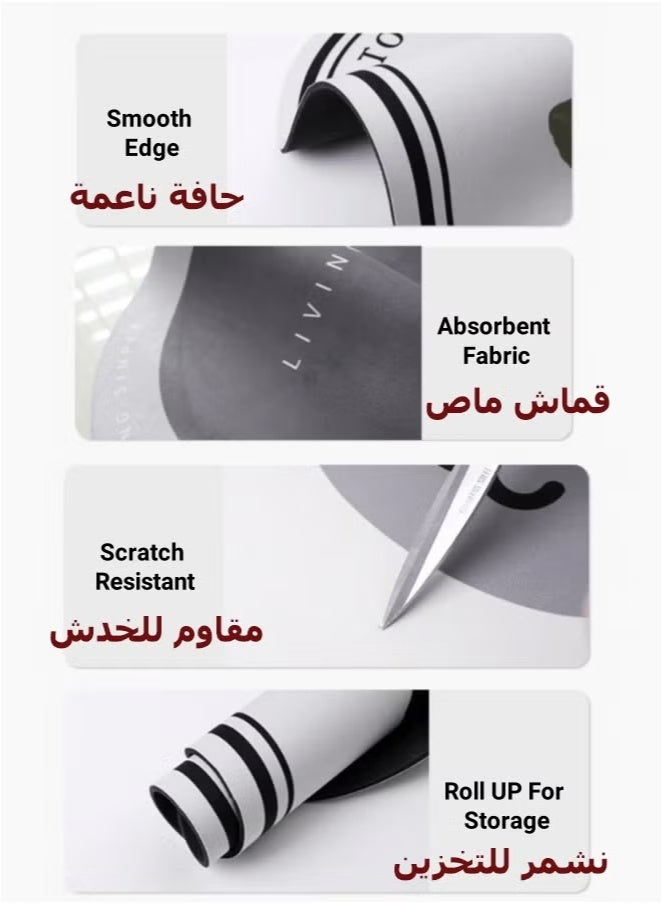 حصيرة المطبخ 60 × 90 سم / 23.6x35.4in ، حصيرة أرضية مضادة للماء غير مقاومة للماء ، سجادة ممتدة وسهلة التنظيف للمطبخ ، غرفة الغسيل ومنطقة بالوعة ، سجاد متين خالٍ من الفورمالديهايد للمنزل والأطفال والكبار - Image 3