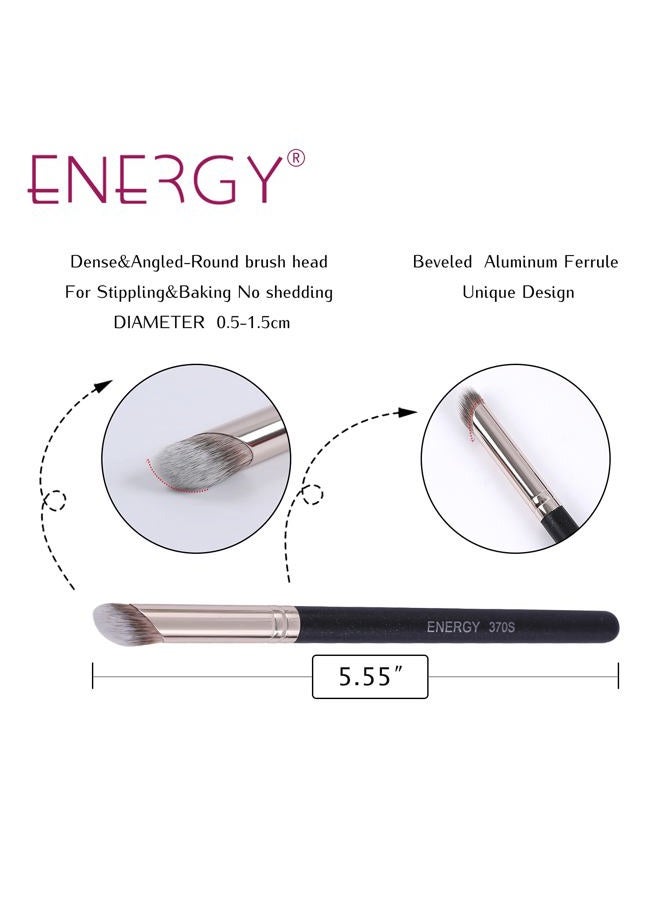 Energy Concealer Brush Set Professional Angle Under Eye Concealer Brushes Flat Top Perfect For Eye Concealer Foundation Blending Liquid Cream or Flawless Powder Cosmetics Buffing Stippling - Image 2