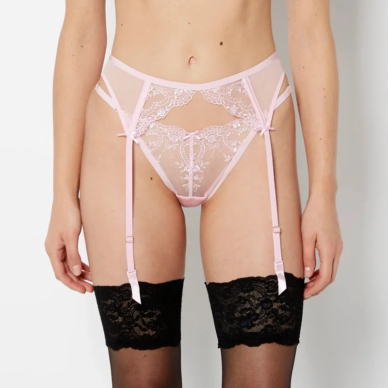La Senza La Senza  Designer Collection High Leg String Thong with Be Mine Embroidery