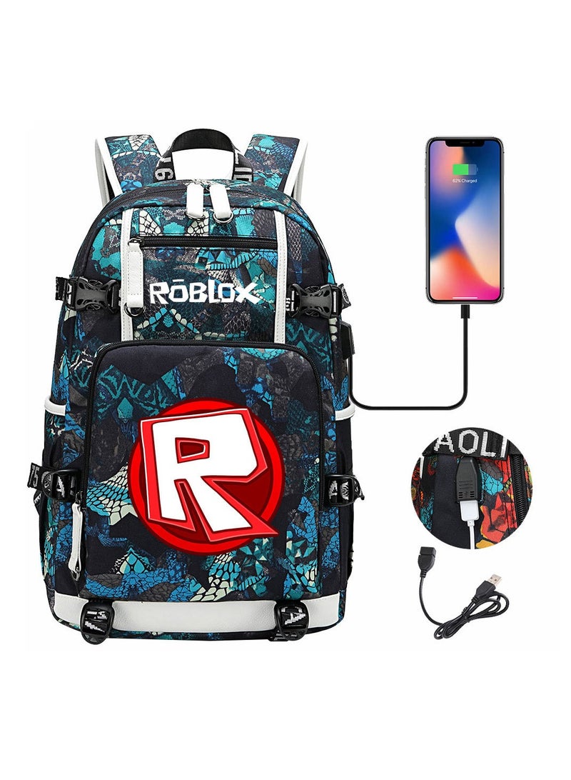 روبلوكس مجموعة حقيبة ظهر بقفل كلمة مرور USB هزلية مكونة من ثلاث قطع