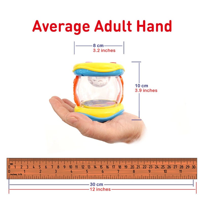 WEofferwhatYOUwant Baby Drum - Portable Musical Toy for Babies 6+ Months with LED Lights Lullabies Ocean Sounds Play Modes Soft Volume Travel Ready Percussion BPA for Toddlers - Image 3