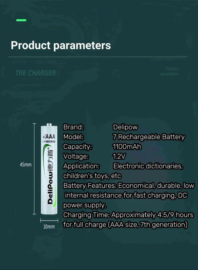 DLP Charger For AA & AAA Batteries With 4 AAA Batteries  (1100 mAh) - Image 5
