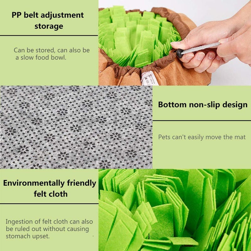 AWOOF Pet Snuffle Mat for Dogs, Interactive Feed Game for Boredom, Encourages Natural Foraging Skills for Cats Dogs Bowl Travel Use, Dog Treat Dispenser Indoor Outdoor Stress Relief - Image 5