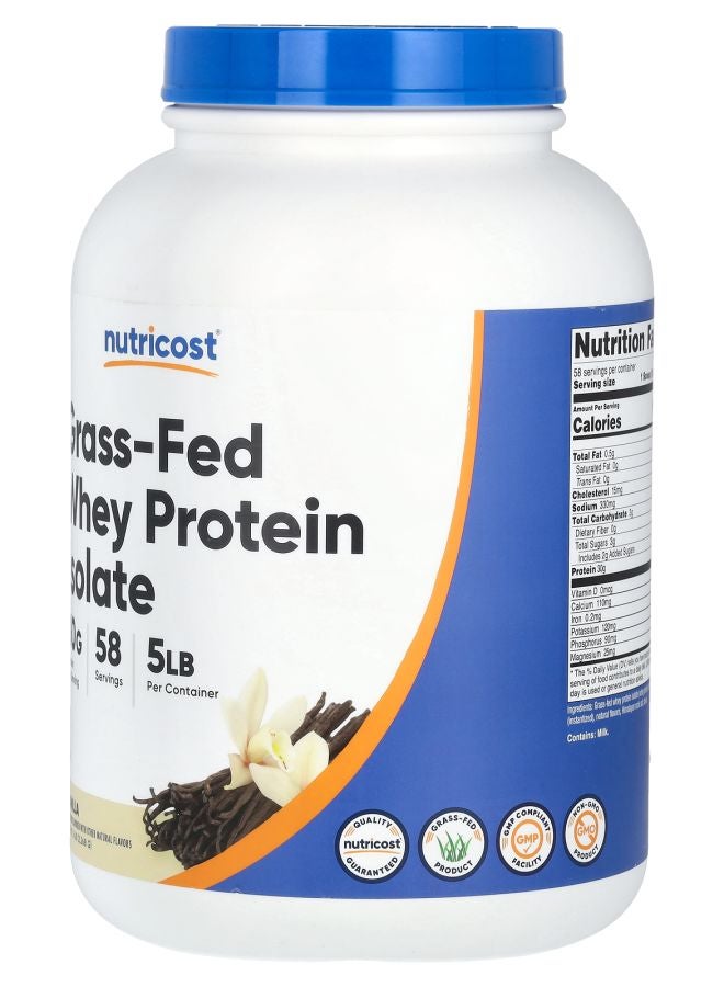 Nutricost Grass-Fed Whey Protein Isolate Vanilla 5 lb (2268 g) - Image 2