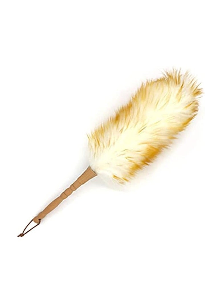 إيروريكس منفضة صوف للتنظيف المنزلي بطول 18.5 بوصة لإزالة الغبار وفرشاة كنس السيارة وتنظيف غرفة الغبار بمقبض خشبي صلب ورأس مرن ومضاد للكهرباء الساكنة ومقابض مريحة - Image 1