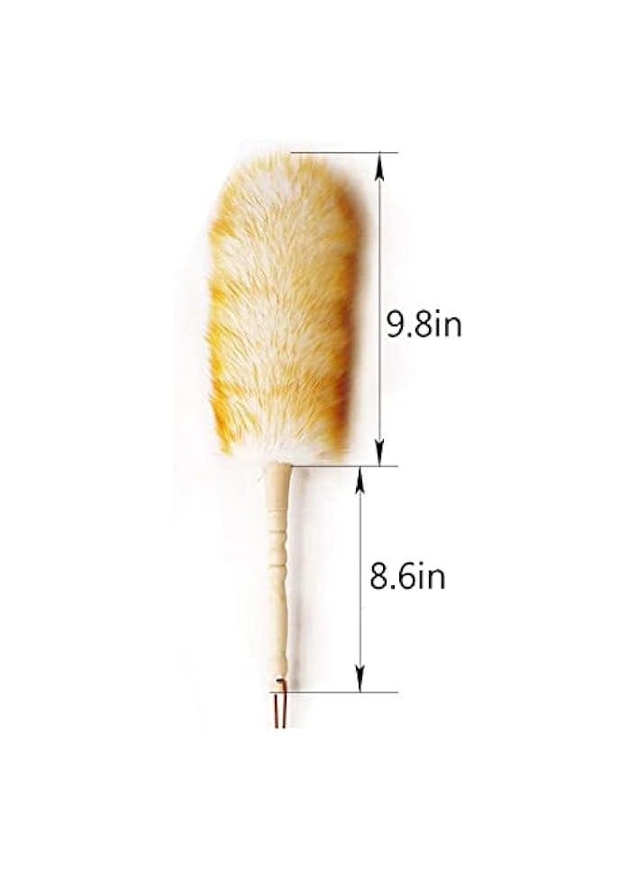 إيروريكس منفضة صوف للتنظيف المنزلي بطول 18.5 بوصة لإزالة الغبار وفرشاة كنس السيارة وتنظيف غرفة الغبار بمقبض خشبي صلب ورأس مرن ومضاد للكهرباء الساكنة ومقابض مريحة - Image 2