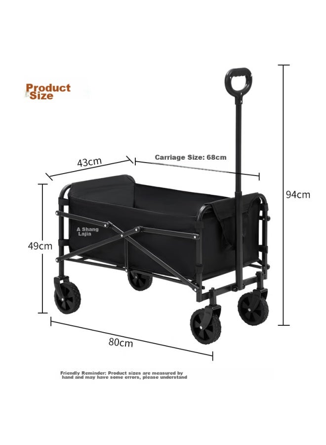 Suncojia Outdoor Camping Cart, Foldable Small Trolley, Portable Cart For Picnics, Street Vending, And Express Delivery, Small Pull Cart For Strolling With Children - Image 5