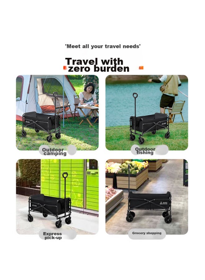 Suncojia Outdoor Camping Cart, Foldable Small Trolley, Portable Cart For Picnics, Street Vending, And Express Delivery, Small Pull Cart For Strolling With Children - Image 4