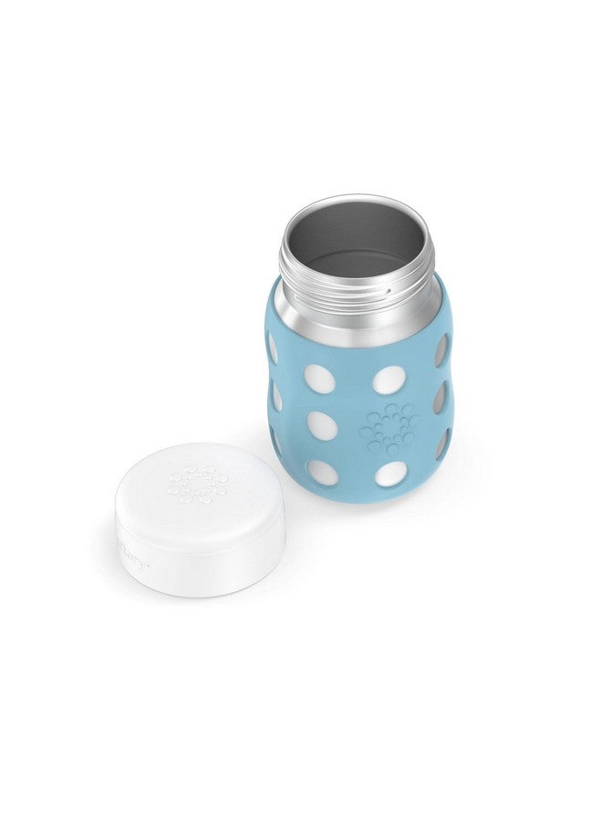 Lifefactory 8-Ounce Stainless-Steel Vacuum-Insulated Wide-Neck Baby Bottle with Flat Cap, Denim (LS2231WDE4) - Image 3