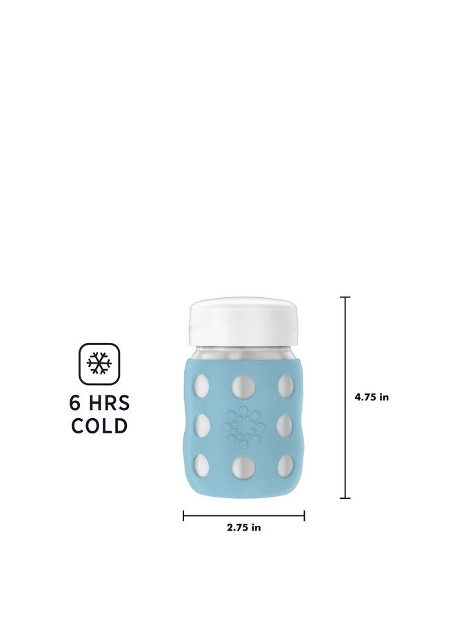 Lifefactory 8-Ounce Stainless-Steel Vacuum-Insulated Wide-Neck Baby Bottle with Flat Cap, Denim (LS2231WDE4) - Image 4