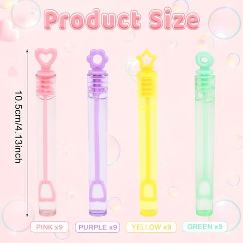 JOFONY 36 Pack Pack Mini Bubble Wands Bulk for KidsPastel Bubble Wand Sticks for Party Supplies Birthday Decorations Gift Bag Stuffers Carnival Prizes - Image 5
