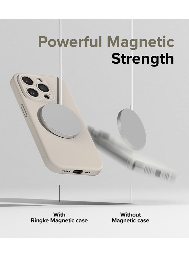 رينجك غطاء حماية مغناطيسي من السيليكون متوافق مع هاتف iPhone 15 Pro Max، غطاء خلفي مغناطيسي قوي يدوم طويلاً، ملمس حريري مضاد لبصمات الأصابع - Image 5