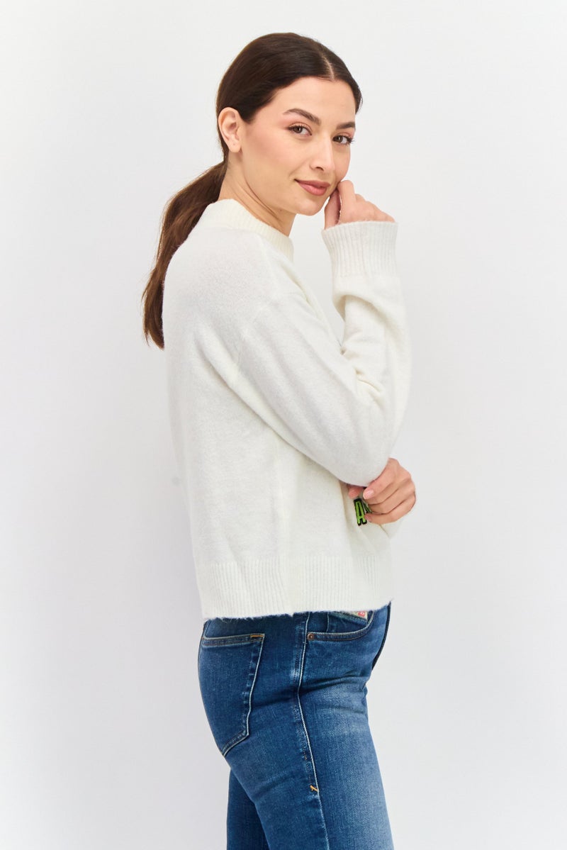 ONLY Women Mock Neck Long Sleeve Sweater, Beige - Image 3
