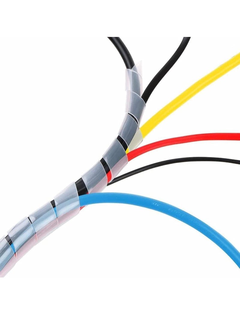 Generic LT Spiral Cable Wire Wrap Cord for Computer Flexible Electrical Wire Organizer Protection Sleeve Hose for TV PC Size10 mm Length 10 Meters  - Image 2