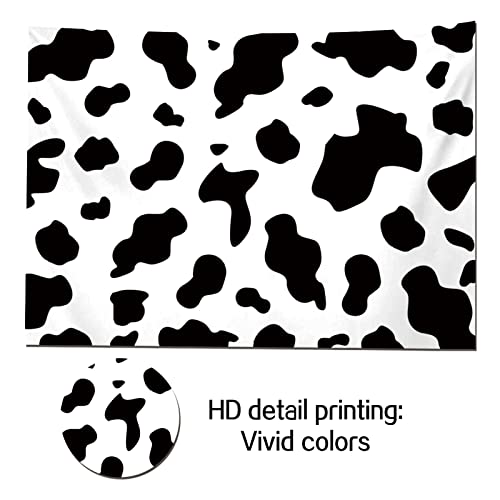 HQM Cow Party Photography Backdrops Black and White Cow Farm Animal Happy Birthday Photo Background Kid's Birthday Party Newborn Baby Shower Banner Props Supplies 5x3ft - Image 3