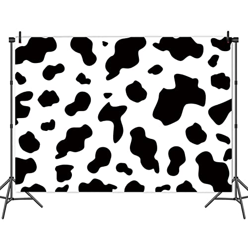 HQM Cow Party Photography Backdrops Black and White Cow Farm Animal Happy Birthday Photo Background Kid's Birthday Party Newborn Baby Shower Banner Props Supplies 5x3ft - Image 4
