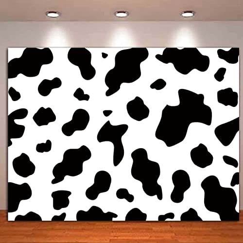 HQM Cow Party Photography Backdrops Black and White Cow Farm Animal Happy Birthday Photo Background Kid's Birthday Party Newborn Baby Shower Banner Props Supplies 5x3ft - Image 2