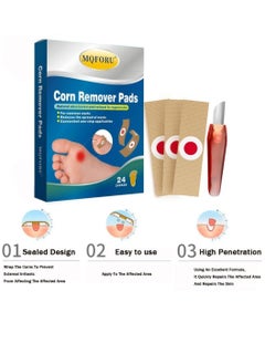 MQFORU 24 Pcs Corn Remover Pads Corn Plasters with Hole for Feet Hand Toe Corn Removal Ideal for Relief Corn Pain and Foot Care Wart Remover Foot Corn Remover Patch Corn Removal Pads  - Image 2